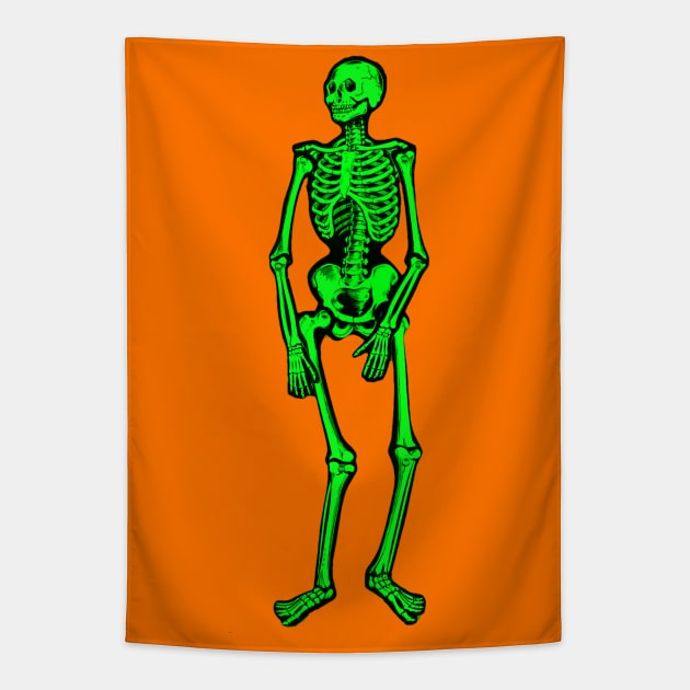 Green Skeleton Tapestry by zombill