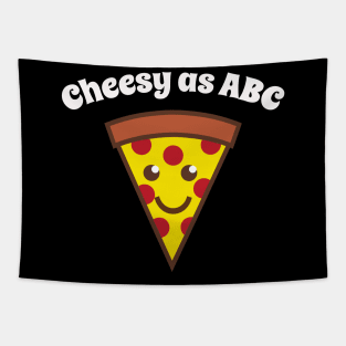 Cute Kawaii Pizza Cheesy as ABC Tapestry