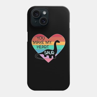 You Make my Heart Saur Dinosaur Valentine Phone Case