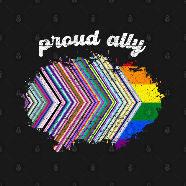 Proud Ally Inclusive LGBT+ flag by Thomas Mitchell Coney