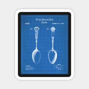 Kitchen Spoon Patent - Cooking Baker Kitchen Decor Art - Blueprint Magnet