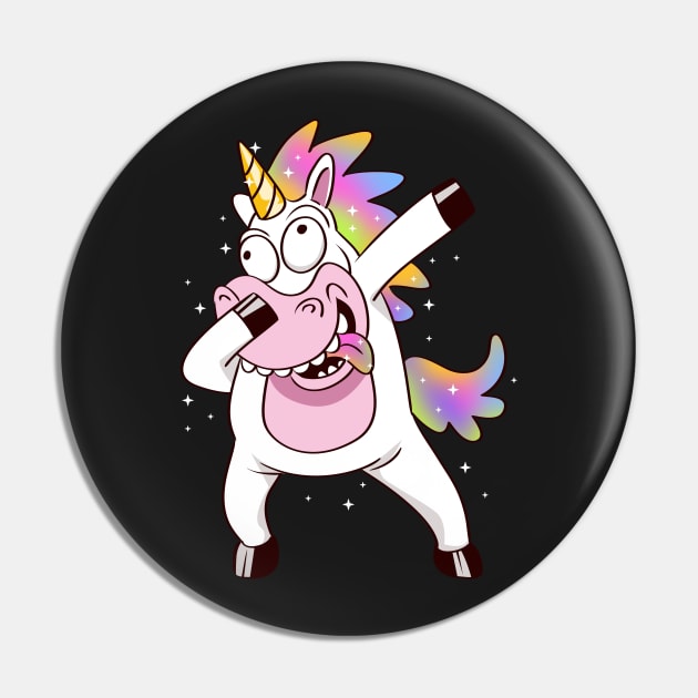 Dab life Crazy Unicorn Pin by daizzy