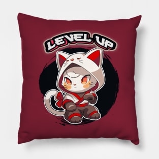 Anime Isekai Kitty Level Up! Pillow