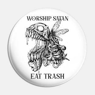Satanic Devotion: Beelzebub's Cult of Trash Consumption Pin