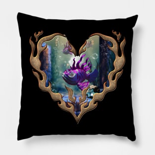 Cute fantasy fish in the deep ocean Pillow