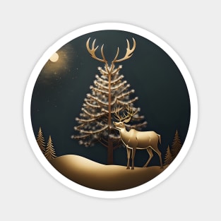 Golden reindeer Magnet