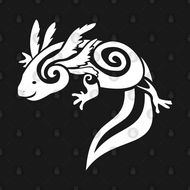 White Axolotl Tribal by Stormslegacy