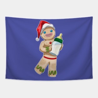 Gingerbread man Christmas Baby bottle Tapestry