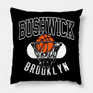 Bushwick Brooklyn Retro Basketball Pillow