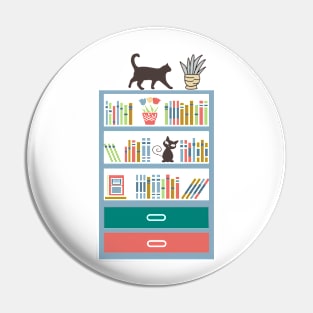 books and cats Pin