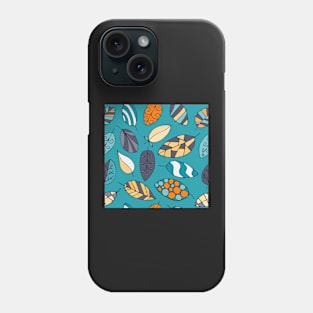 Bright Leaves Blue and Orange Phone Case