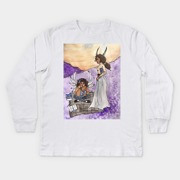 Dark And Light Academia Sisters Devil And Angel Girls Dark Academia Kids Long Sleeve T Shirt Teepublic Purple aesthetic wallpaper | tumblr. teepublic