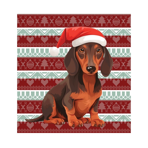 Funny Dachshund Dog Christmas Ugly by Zaaa Amut Amut Indonesia Zaaaa