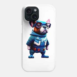 Frenchie Defends Freedom in Super Shield Suit Phone Case