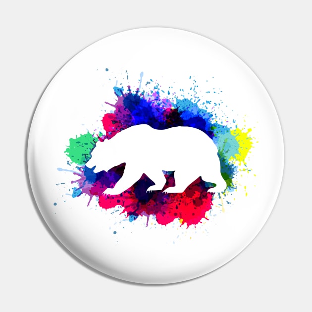 LGBT Rainbow Splatter Pride Bear Pin by theglaze