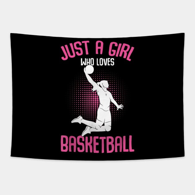 Basketball Girl Women Tapestry by Palette Harbor