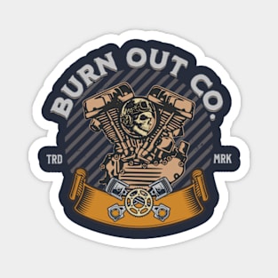 Burn Out Gear Head Garage Magnet