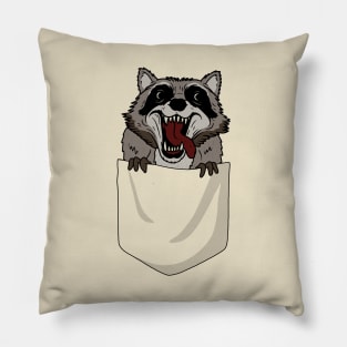 Raccoon in pocket Pillow