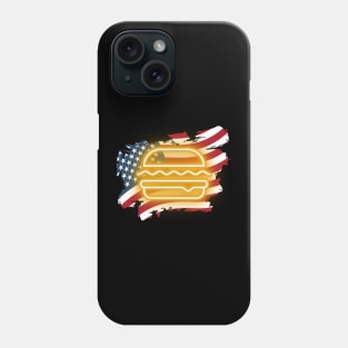 Burger Burst: A Patriotic Delight - celebrate 4th of July Phone Case