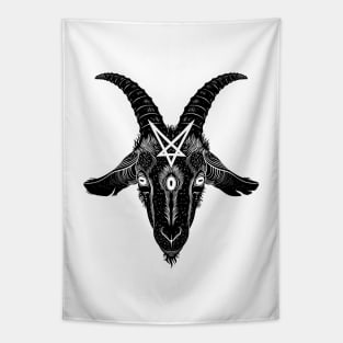 Satanic goat head with pentagram Tapestry