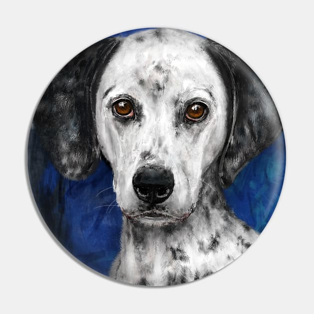 Painting of a Cute Dalmatian Dog Staring Directly at You Pin by ibadishi