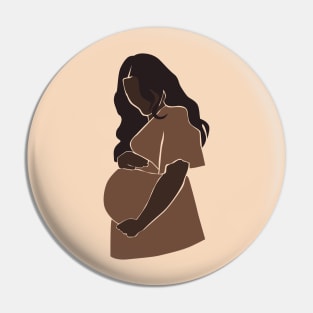 Abstract pregnant vector mother silhouette Illustration Pin