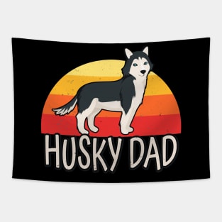 Husky Dad Retro Siberian Huskies Dog Owner Pet Tapestry