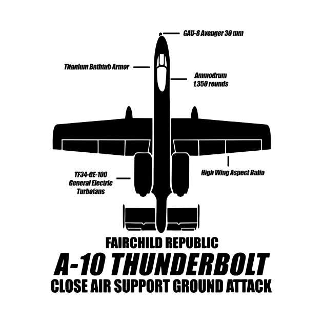 Disover A10 thunderbolt - Airplane - T-Shirt