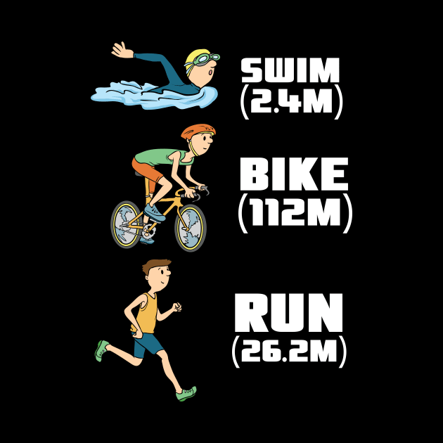 Triathlon T-Shirt swim bike run gift triathlete by biNutz