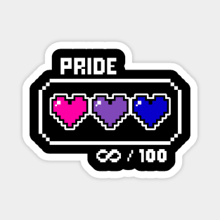 Bisexual Pride Videogame Life Bar Hearts Magnet