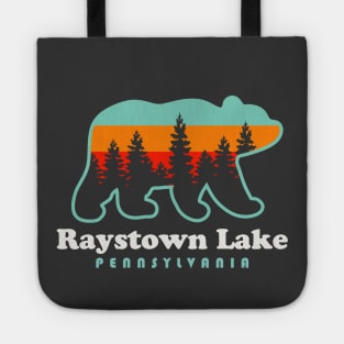 Raystown Lake Pennsylvania Camping Bear Retro Sunset Tote