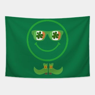 st patrick day irish emoji face Tapestry