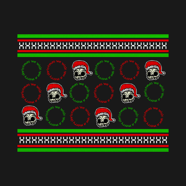 Ugly X-Mas Christmas Skull by Dreadful Scrawl 666