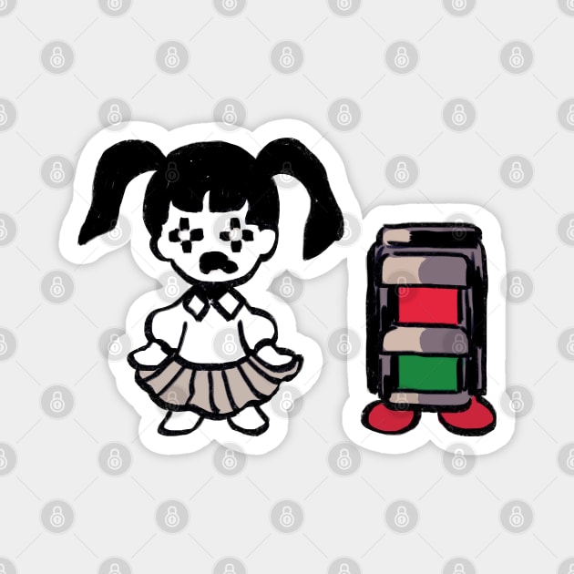 monoko and madotsuki stop sign traffic light yume nikki Yume Nikki