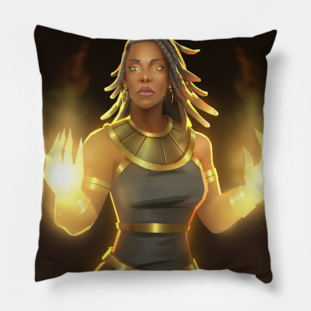 Black Goddess Collection Pillow by Beckley Art