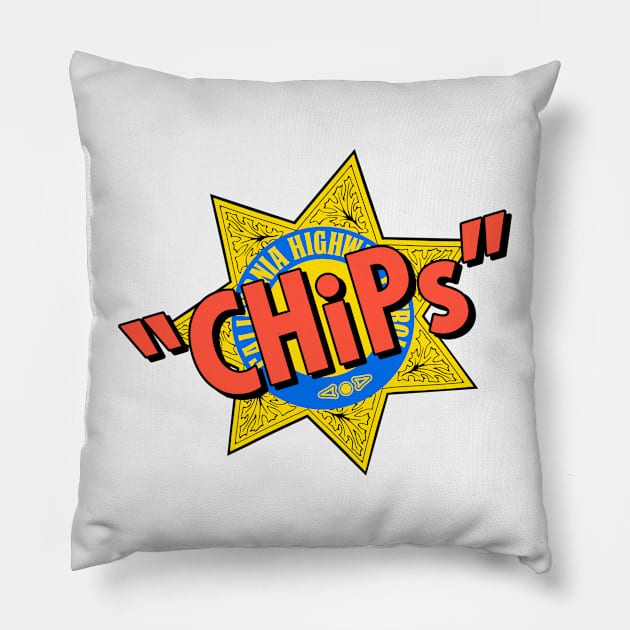 Chips Police Badge Pillow by darklordpug