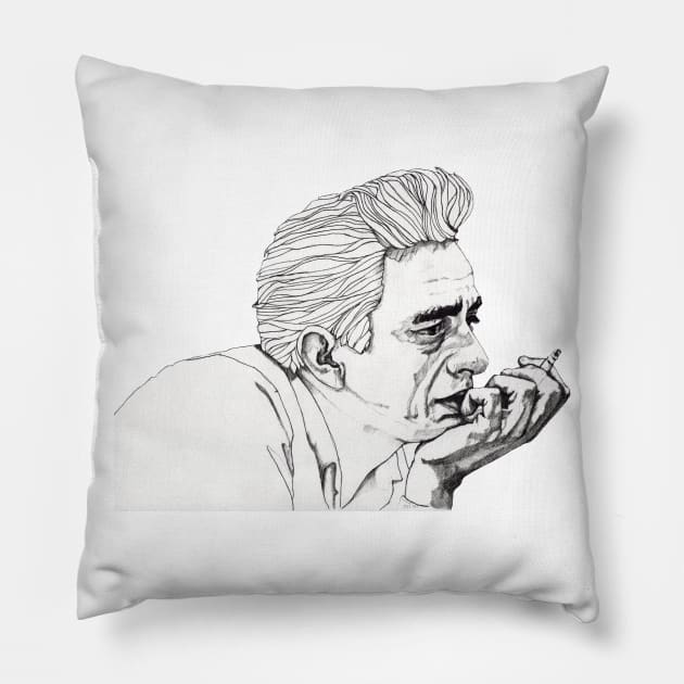 Johnny Cash Pillow by paulnelsonesch