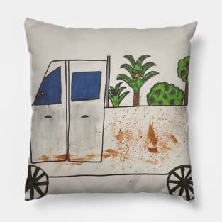 White Dodge Ram plants greenery tropical Pillow