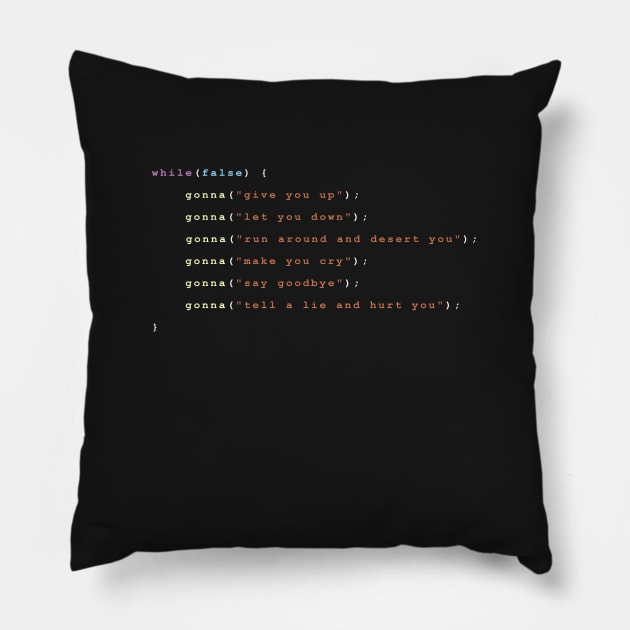 Never Gonna Give You Up Full Chorus Color Pillow by ElkeD