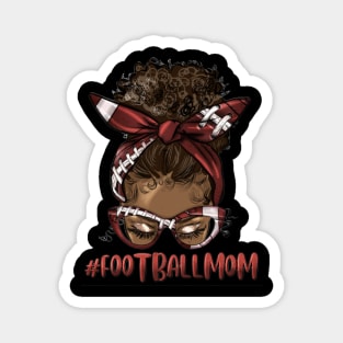 Afro Messy Bun Football Mom Magnet