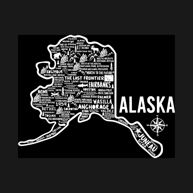 Alaska Map by Whereabouts Shop