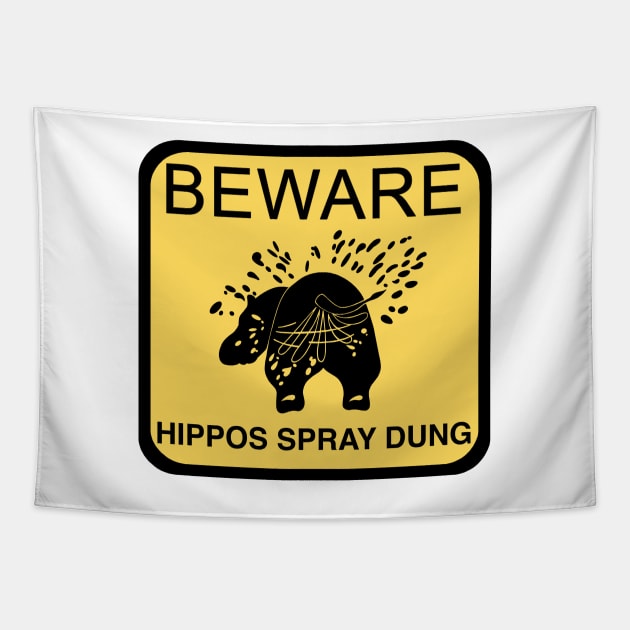 Beware of hippos Tapestry by SheenGraff