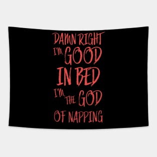 I am good in bed - red black version Tapestry