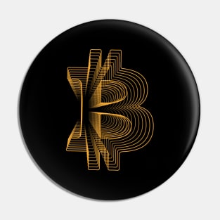 Bitcoin crypto gold modern typography art gift Pin