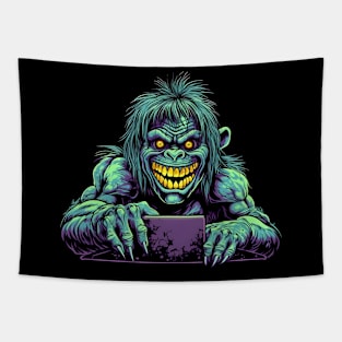 Meet the laughing Halloween monster! Tapestry