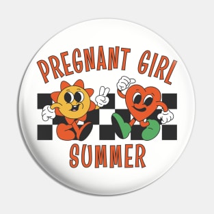 Pregnant Girl Summer, Mom to Be Baby Announcement Pin