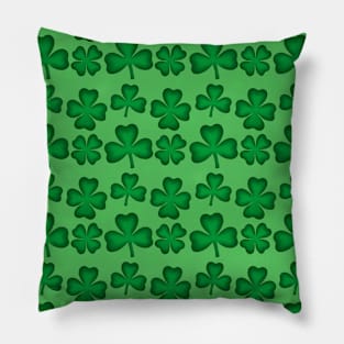 Green Clovers pattern Pillow