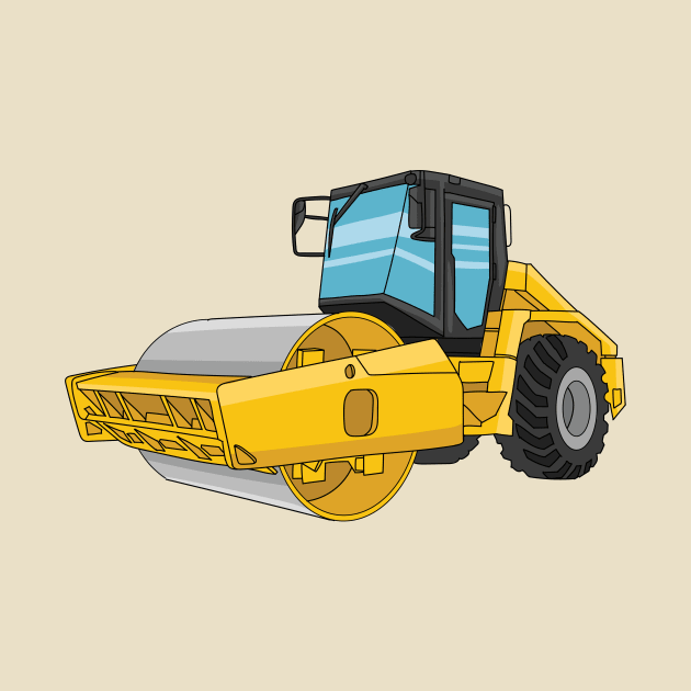 Road roller cartoon illustration by Cartoons of fun