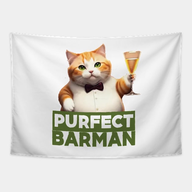 Just a Purrfect Barman Cat Tapestry by Dmytro