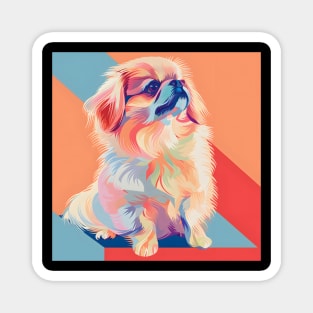 70s Pekingese Vibes: Pastel Pup Parade Magnet